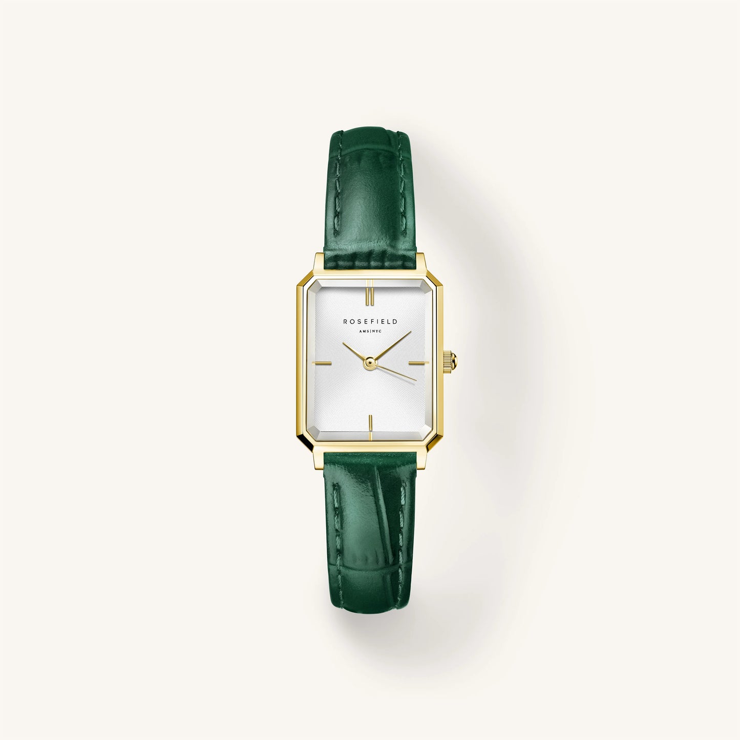 Rosefield Octagon XS Emerald Leather Watch OWGLG-O86