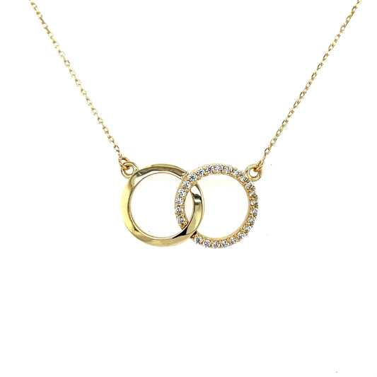 9ct Gold  CZ Circle Pendant GPZ439