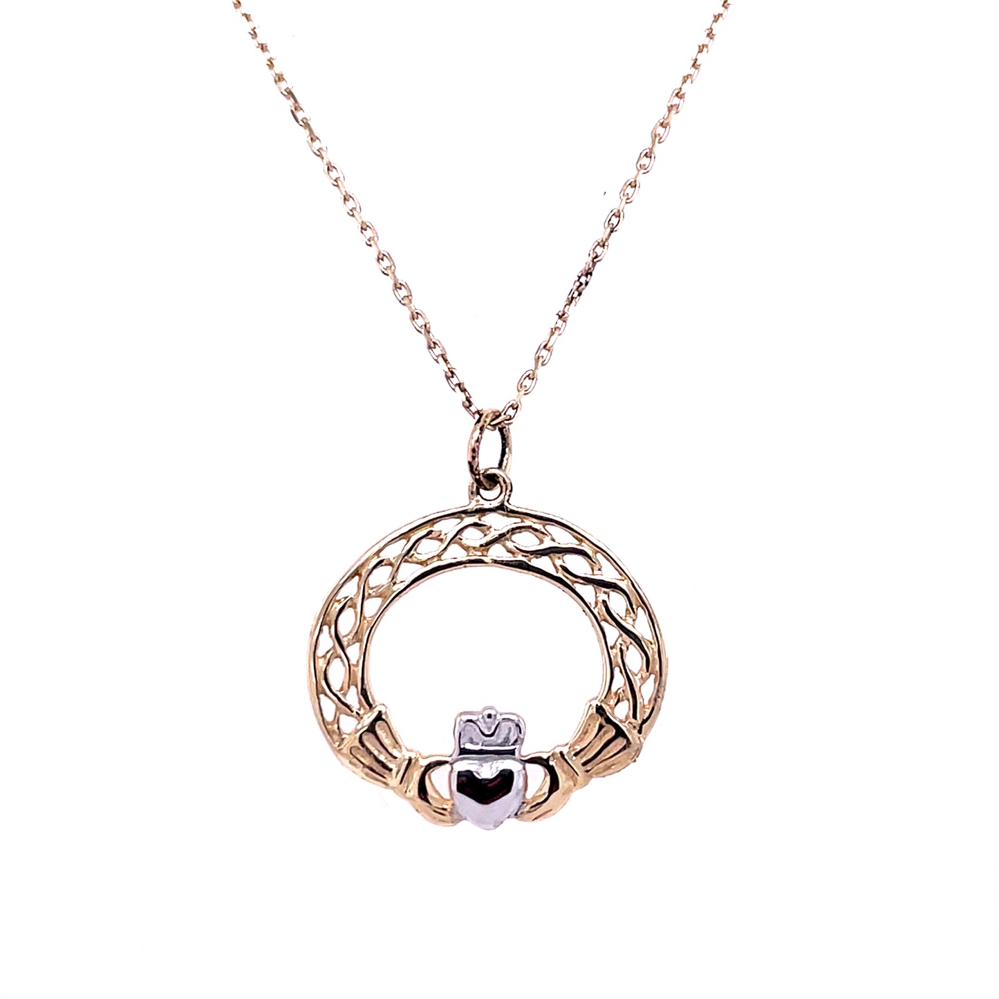 9ct Gold Celtic Claddagh Pendant GP833