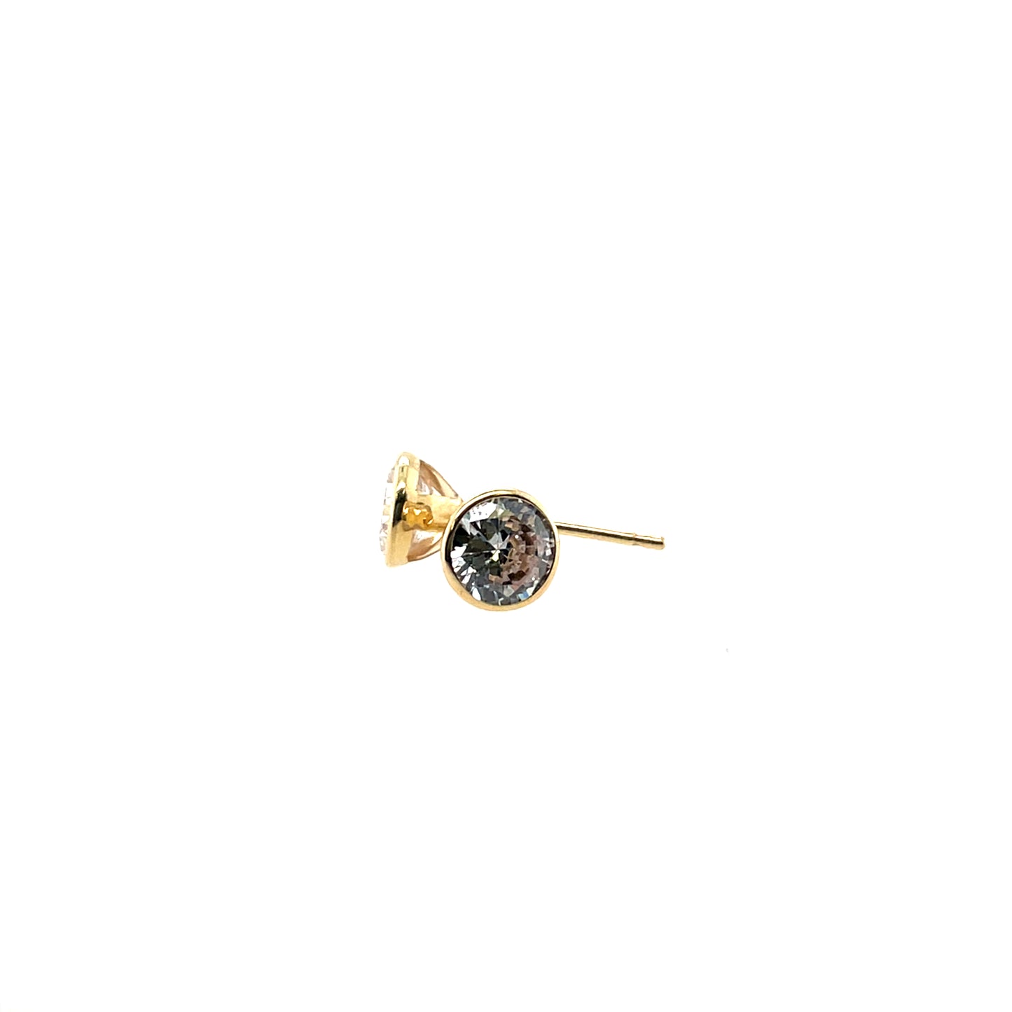 9ct Gold 5mm CZ Rubover Stud Earrings GEZ767