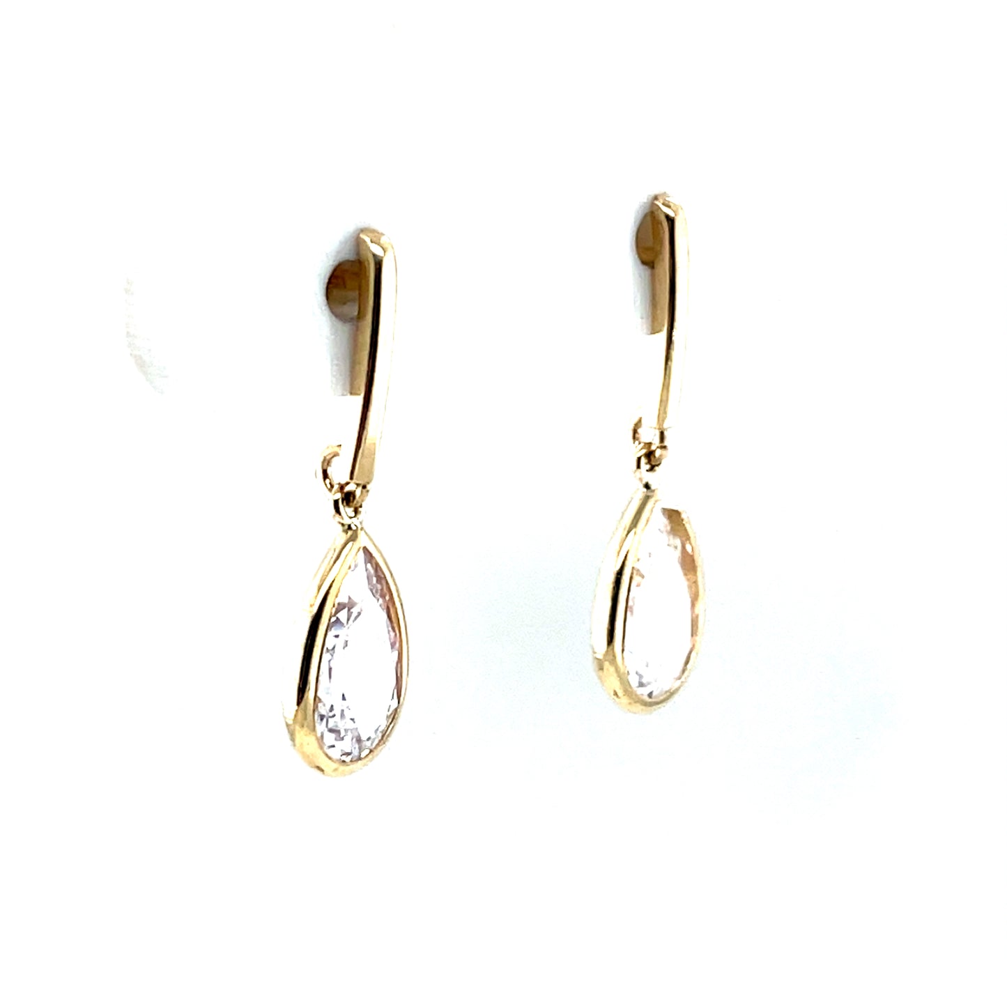 9ct Gold CZ Teardrop Earrings GEZ792