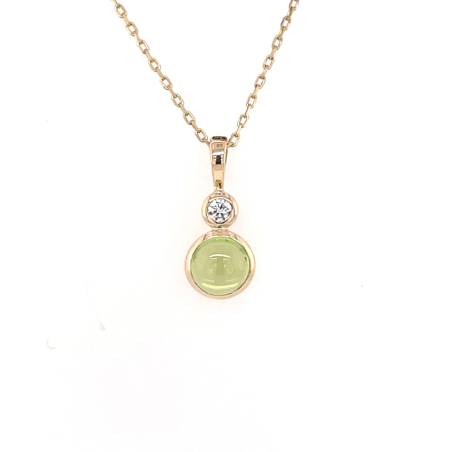 9ct Gold Peridot CZ Pendant GPX197