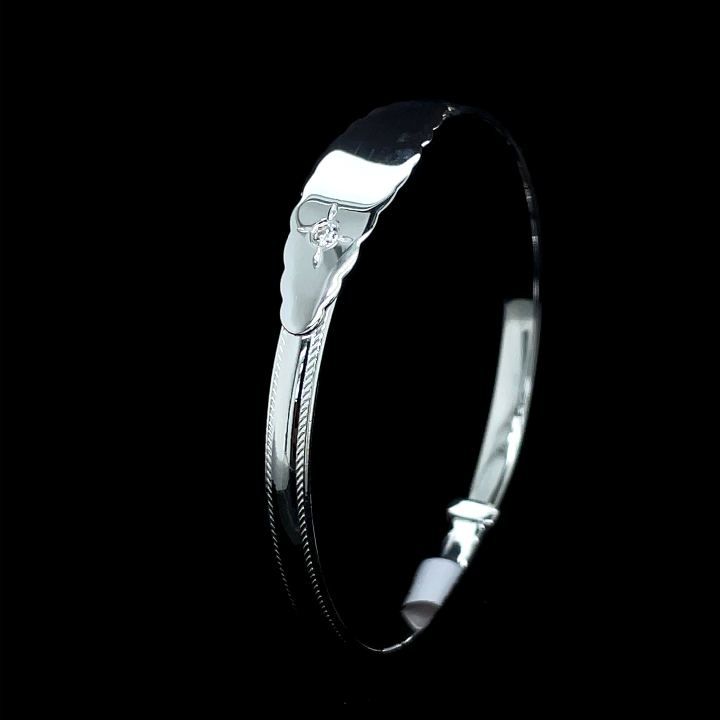 Silver CZ Baby Bangle SB504