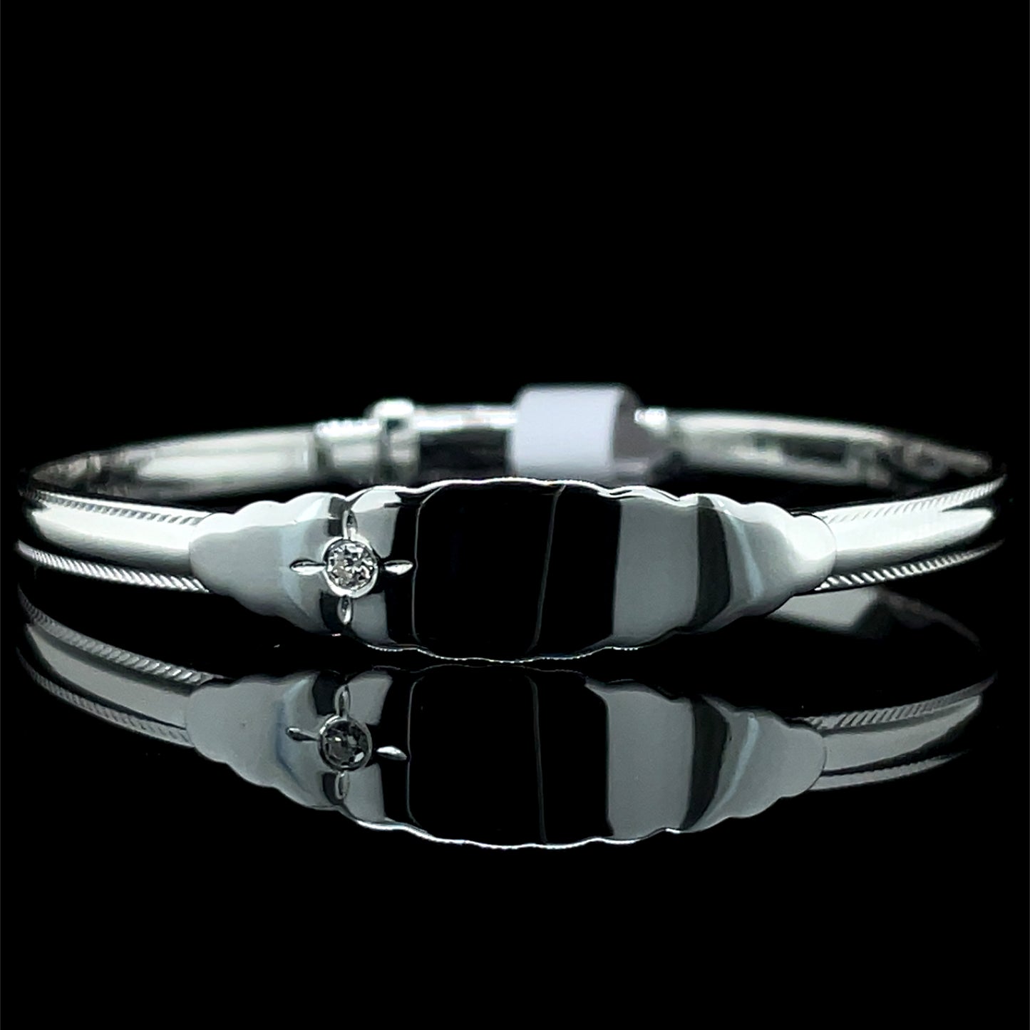 Silver CZ Baby Bangle SB504