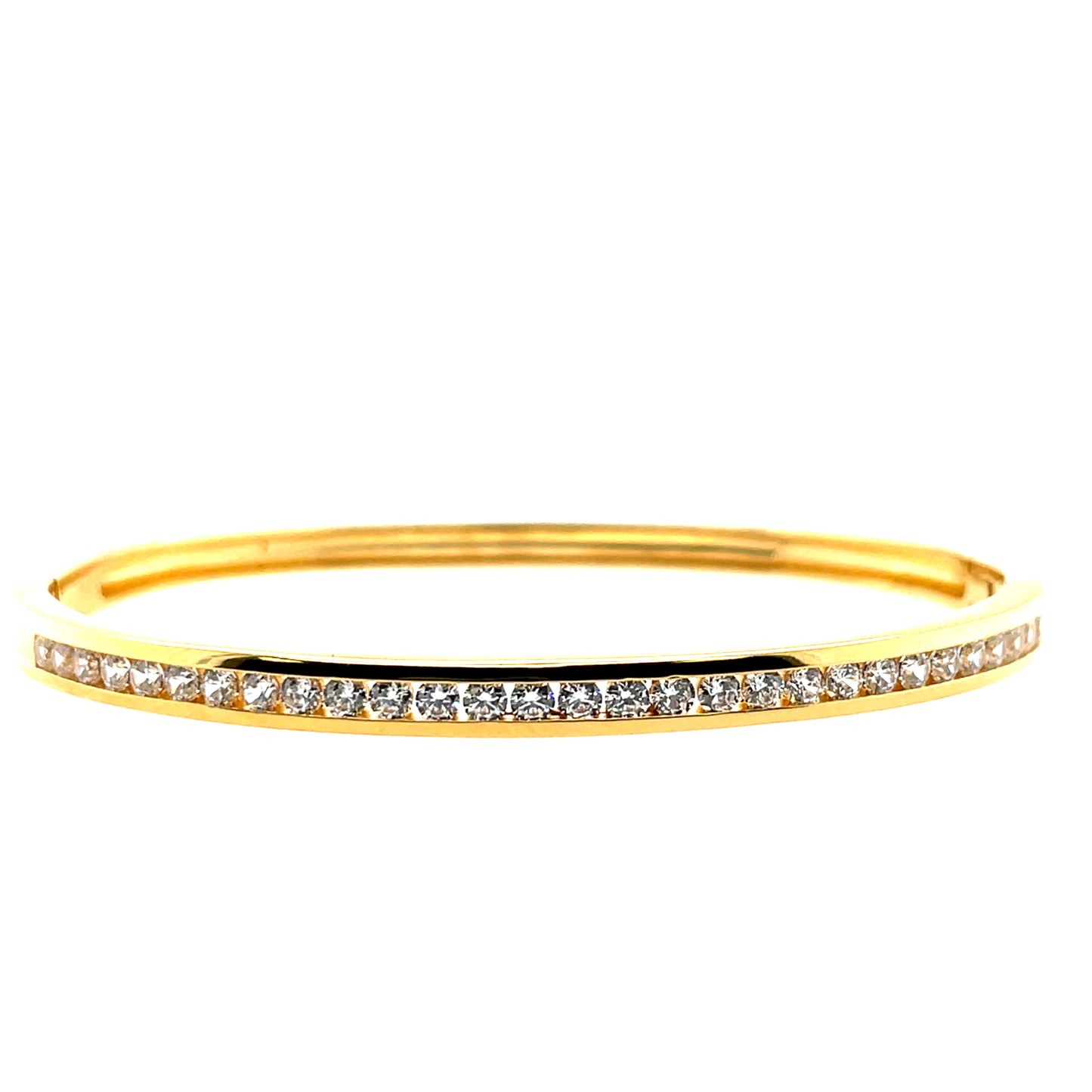 Bijoux D'Or 18ct Gold-Plated Channel-set CZ Bangle PSBC73Z