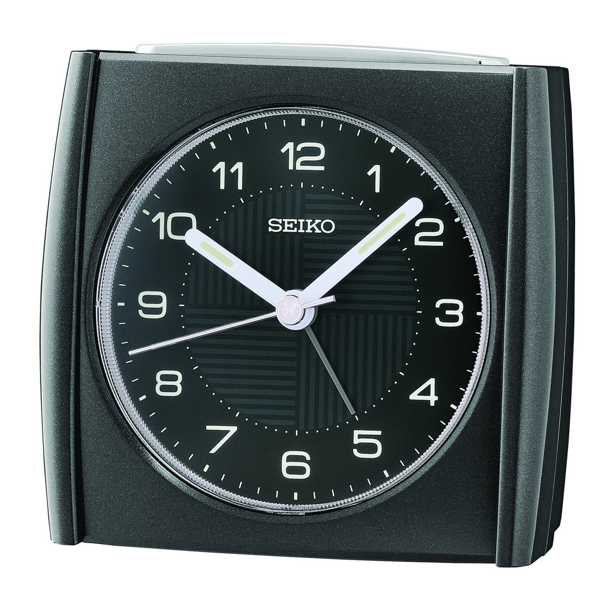 SEIKO QUARTZ BLACK BEDSIDE ALARM CLOCK QHE205J