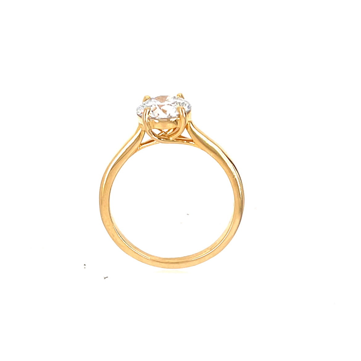 18ct Yellow Gold Lab Grown Round 1.52ct Solitaire Diamond Ring R-73