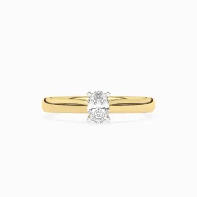 18ct Yellow Gold Lab Grown 0.50ct Oval Diamond Ring Z237