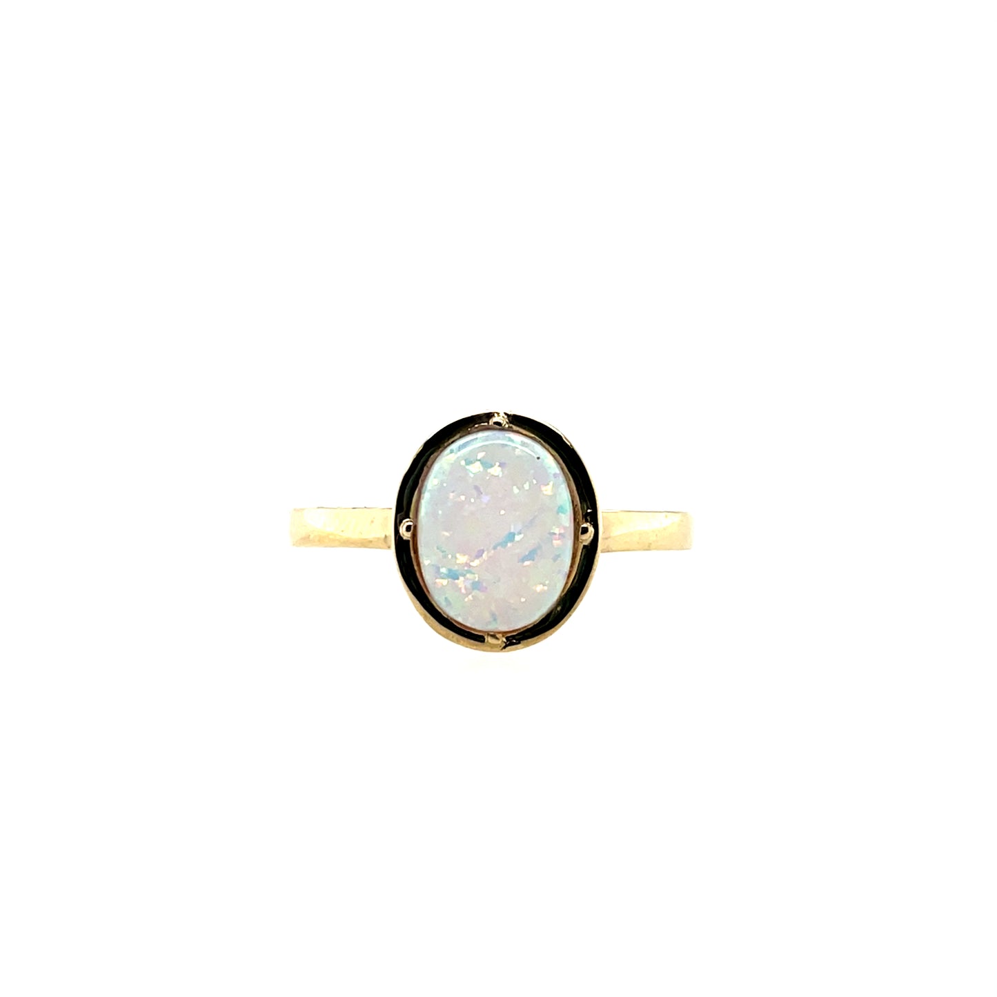 9ct Gold Created Opal Ring GRL80