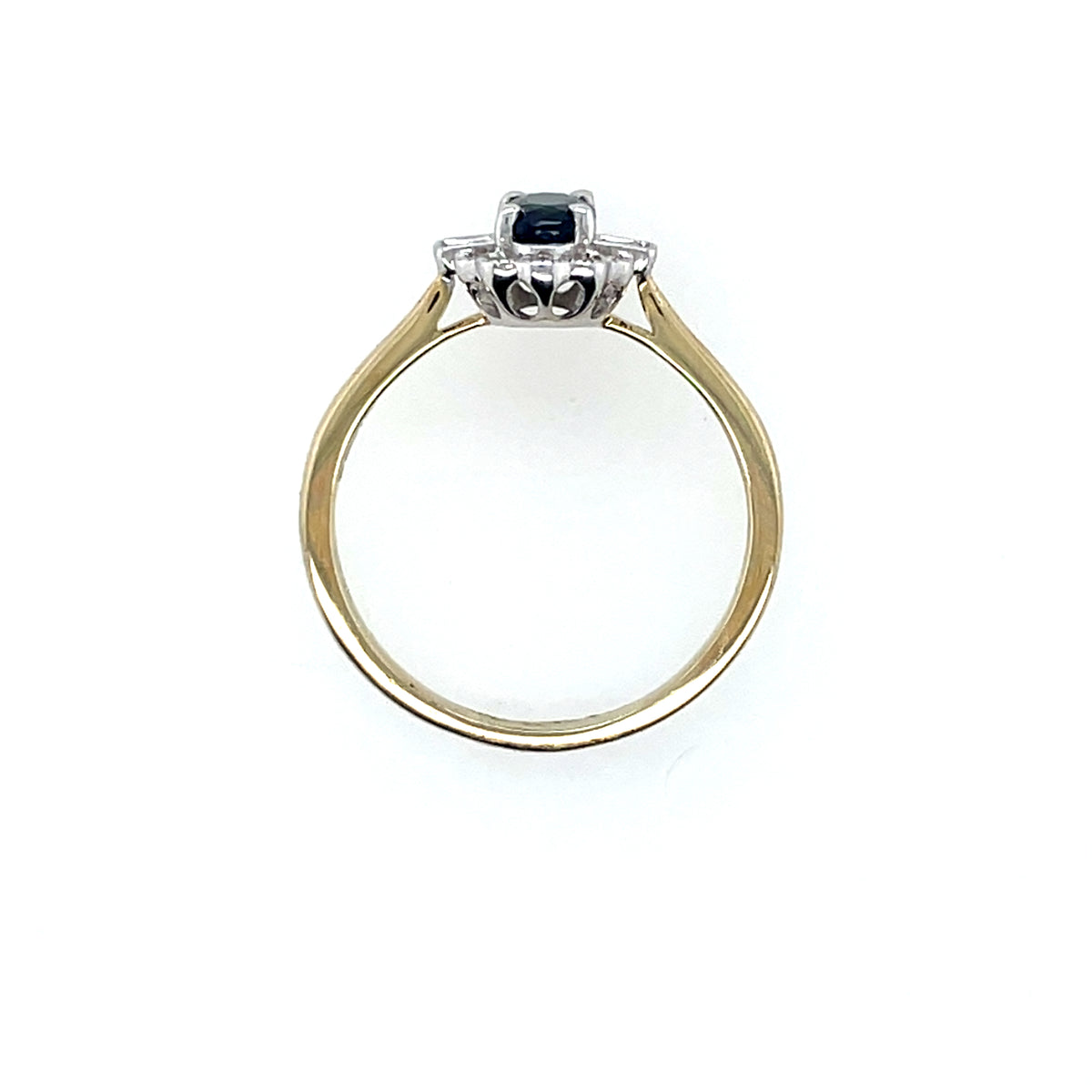 9ct Gold Sapphire & Diamond 0.15ct Vintage Lace Ring GRS296