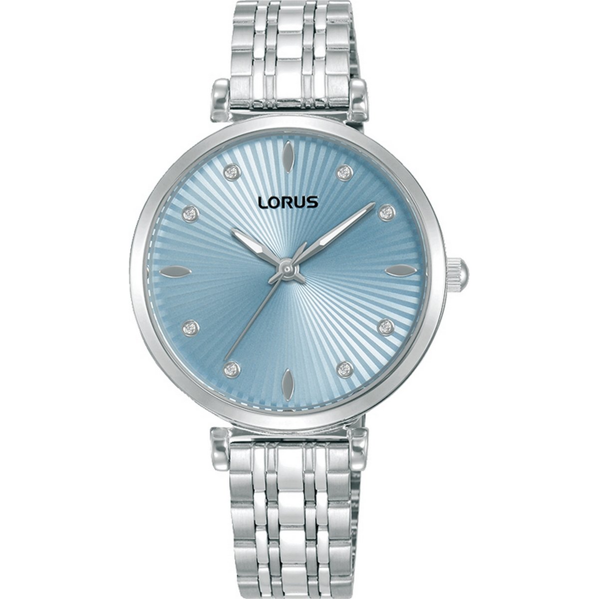 LORUS QUARTZ LADIES STAINLESS STEEL BLUE DIAL BRACELET WATCH RG257XX9
