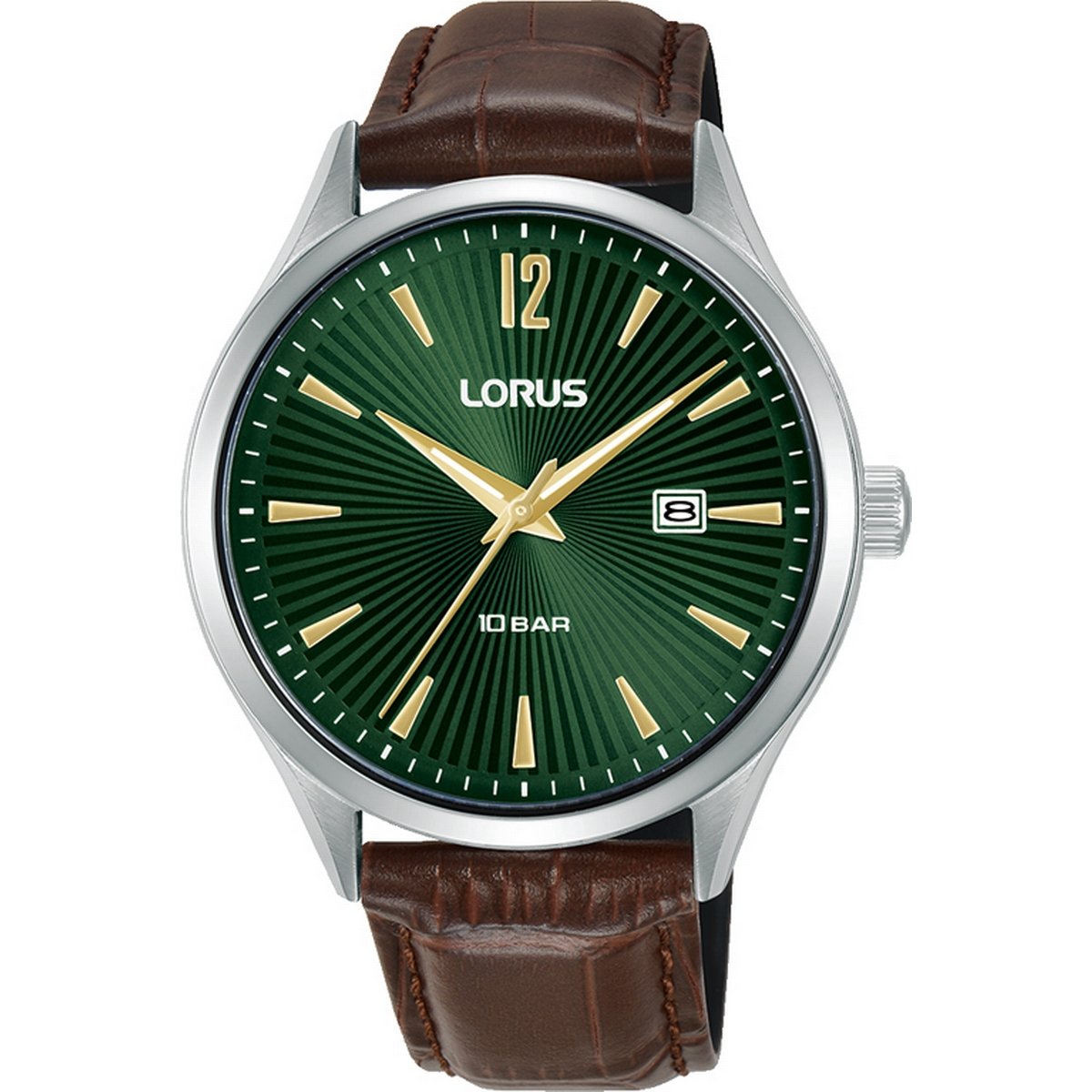 LORUS QUARTZ GENTS STAINLESS STEEL GREEN DIAL STRAP WATCH RH995RX9