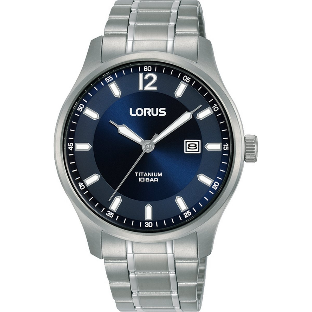 LORUS QUARTZ GENTS TITANIUM BLUE DIAL BRACELET WATCH RH997QX9