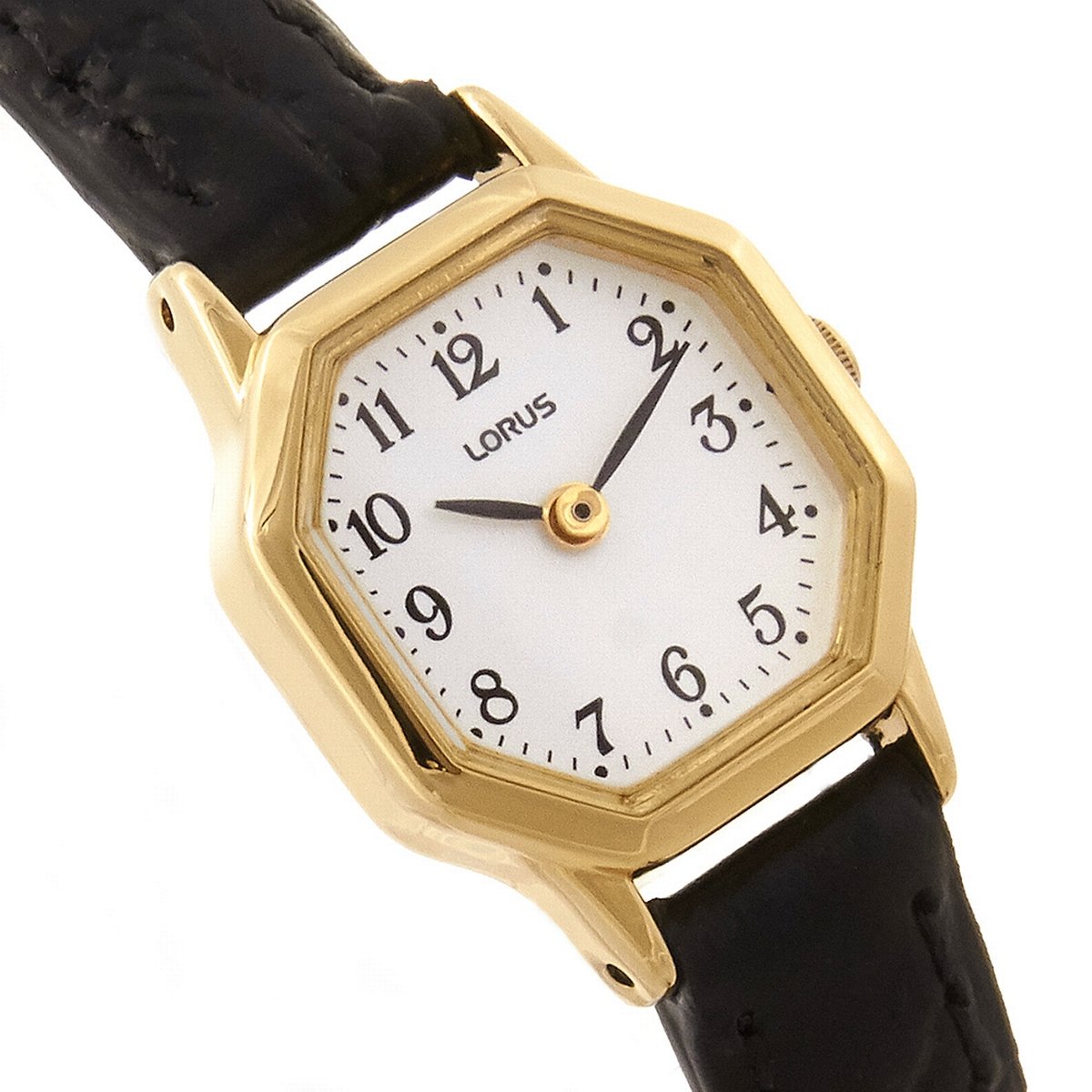 Lorus Ladies' Gold Leather Strap Watch RJ472BX9