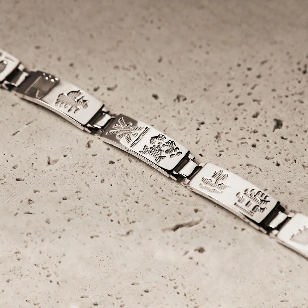 Silver History Of Ireland Six Link Bracelet S5331
