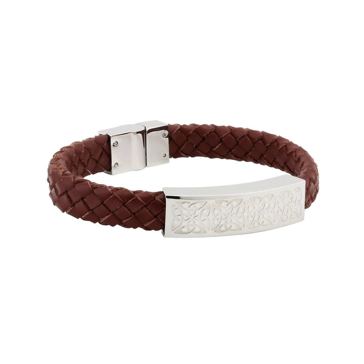 Mens Brown Leather Celtic Bracelet S5778