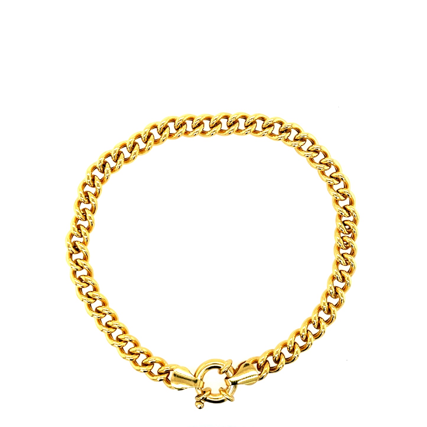 Silver Gold-plated Curb Link Bracelet 21cm SAN3085Y