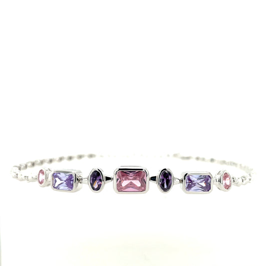 Sterling Silver Pink / Lavender Bracelet SB8357/AM