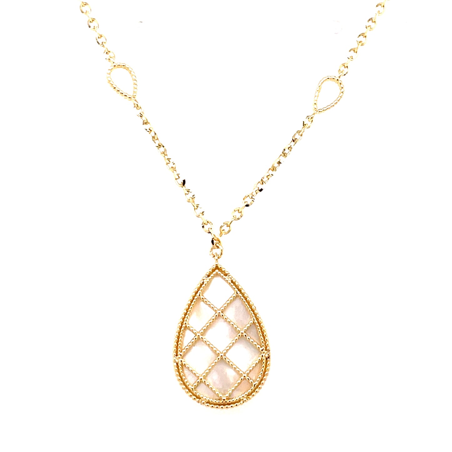 9ct Gold Mother-of-Pearl Teardrop Necklet GN192