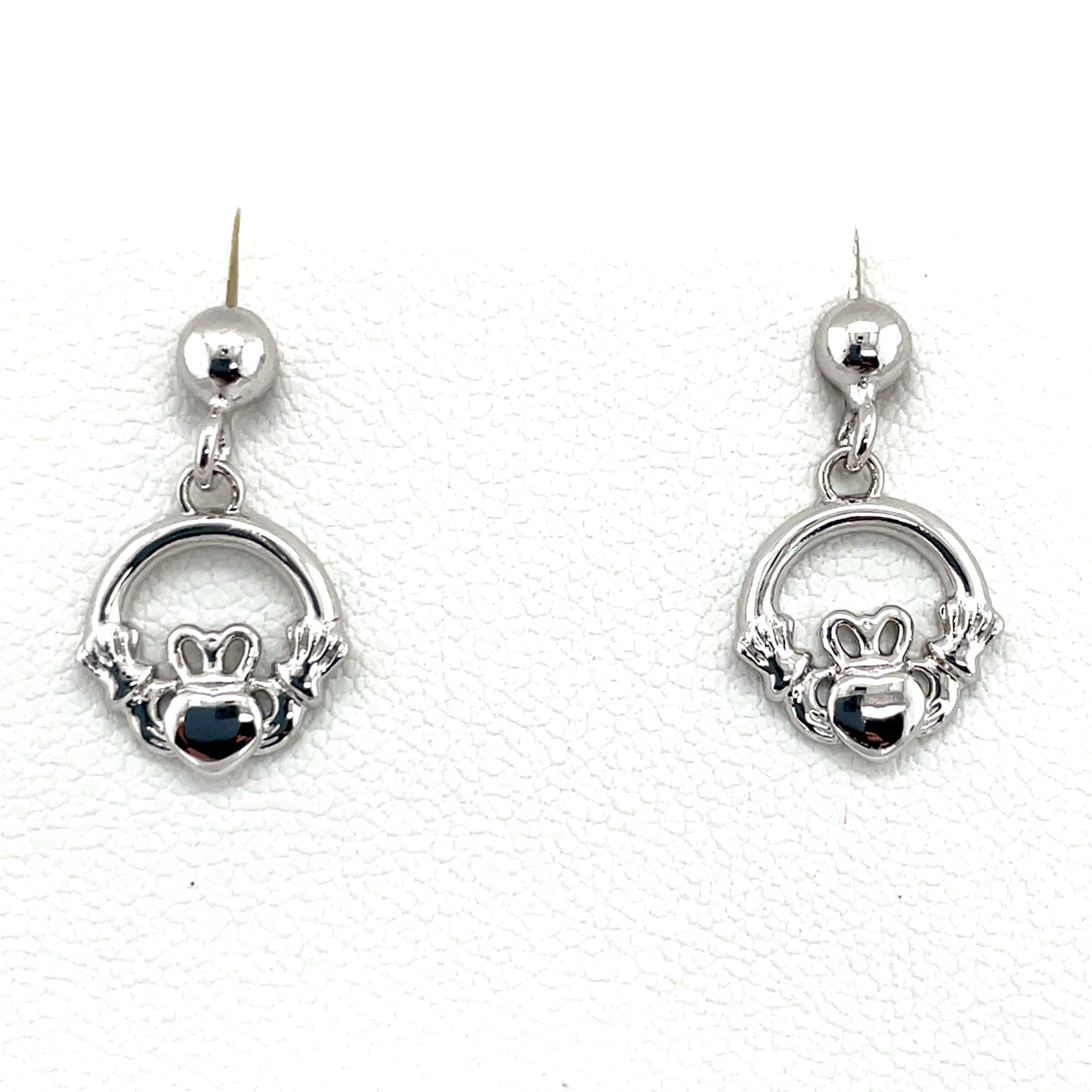 Silver Claddagh Drop Earrings SE296