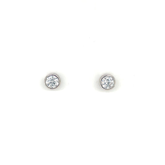 Sterling Silver 4mm CZ Stud Earrings SER115