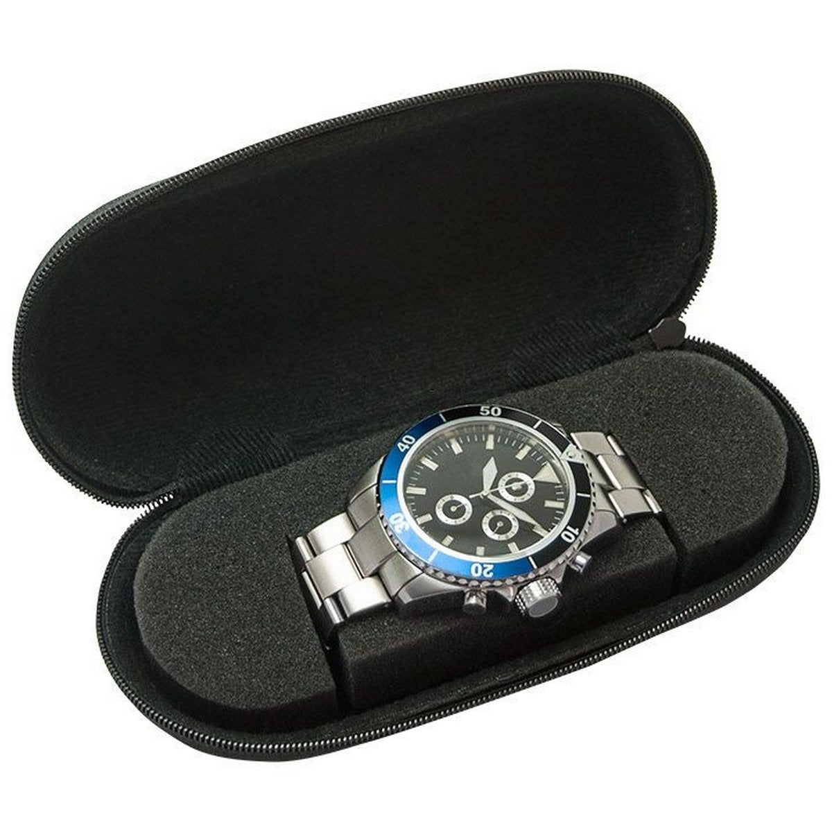 Travel Watch Case Black Zip