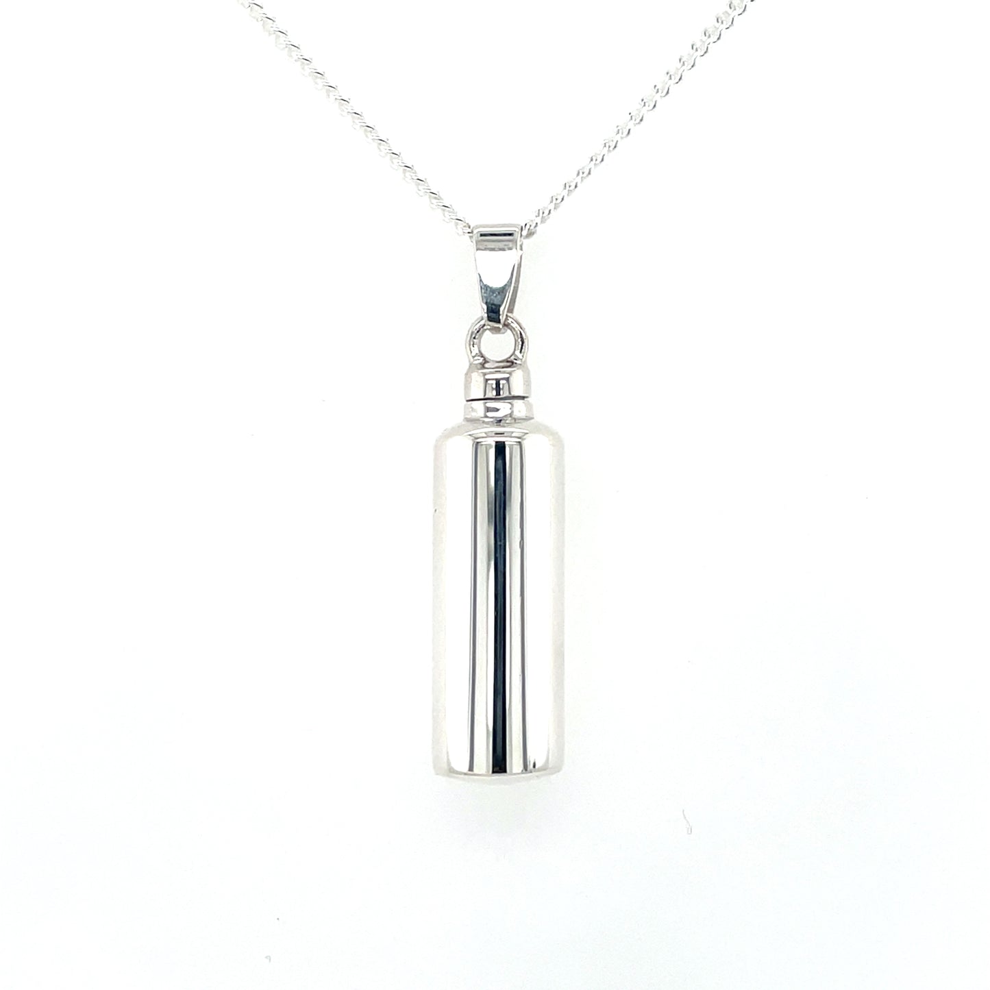 Sterling Silver Tube Plain Memorial Ashes Container SLC14189P