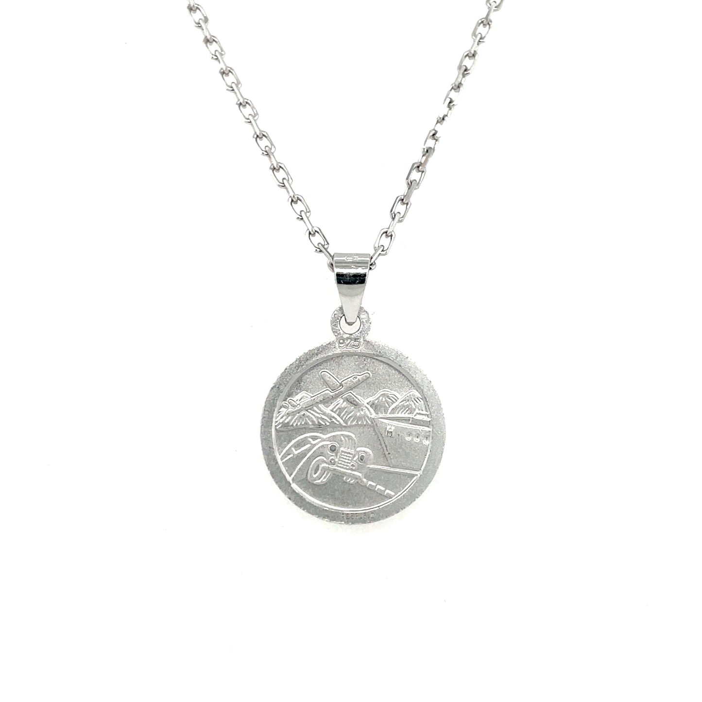 Silver 16mm St. Christopher Medal with Travel Symbols SM226