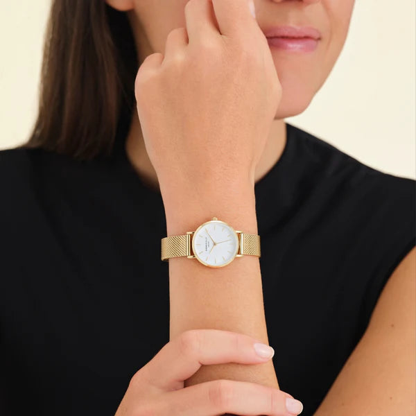 Rosefield Small Edit Mesh Gold Watch SMGMG-S06