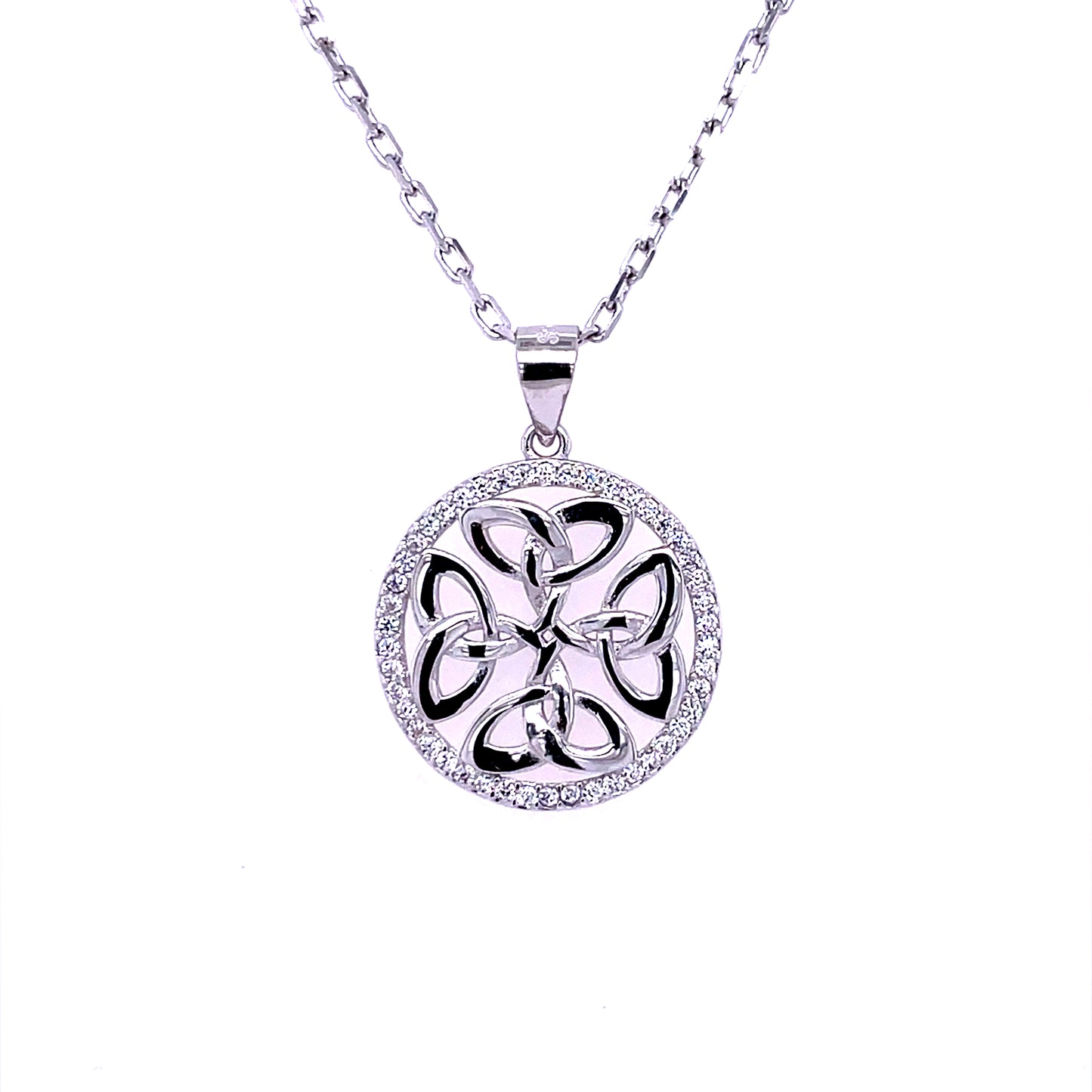 Sterling Silver CZ Celtic Knotwork Pendant SP5101