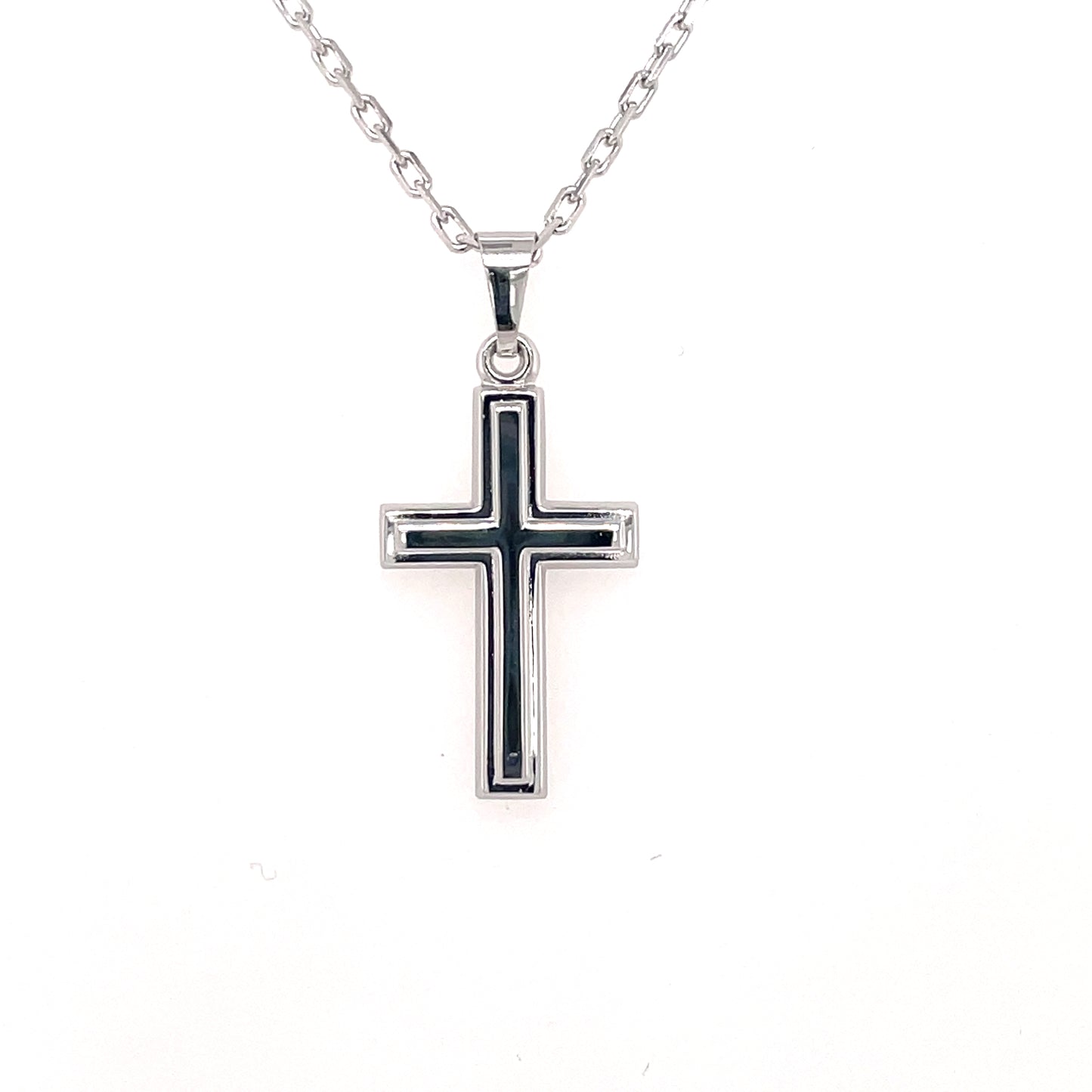 Sterling Silver Edged Plain Cross SP530