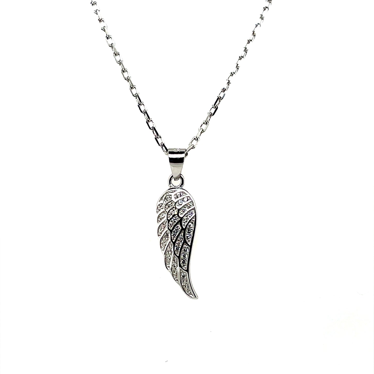 Sterling Silver CZ Angel's Wing Pendant SP5970