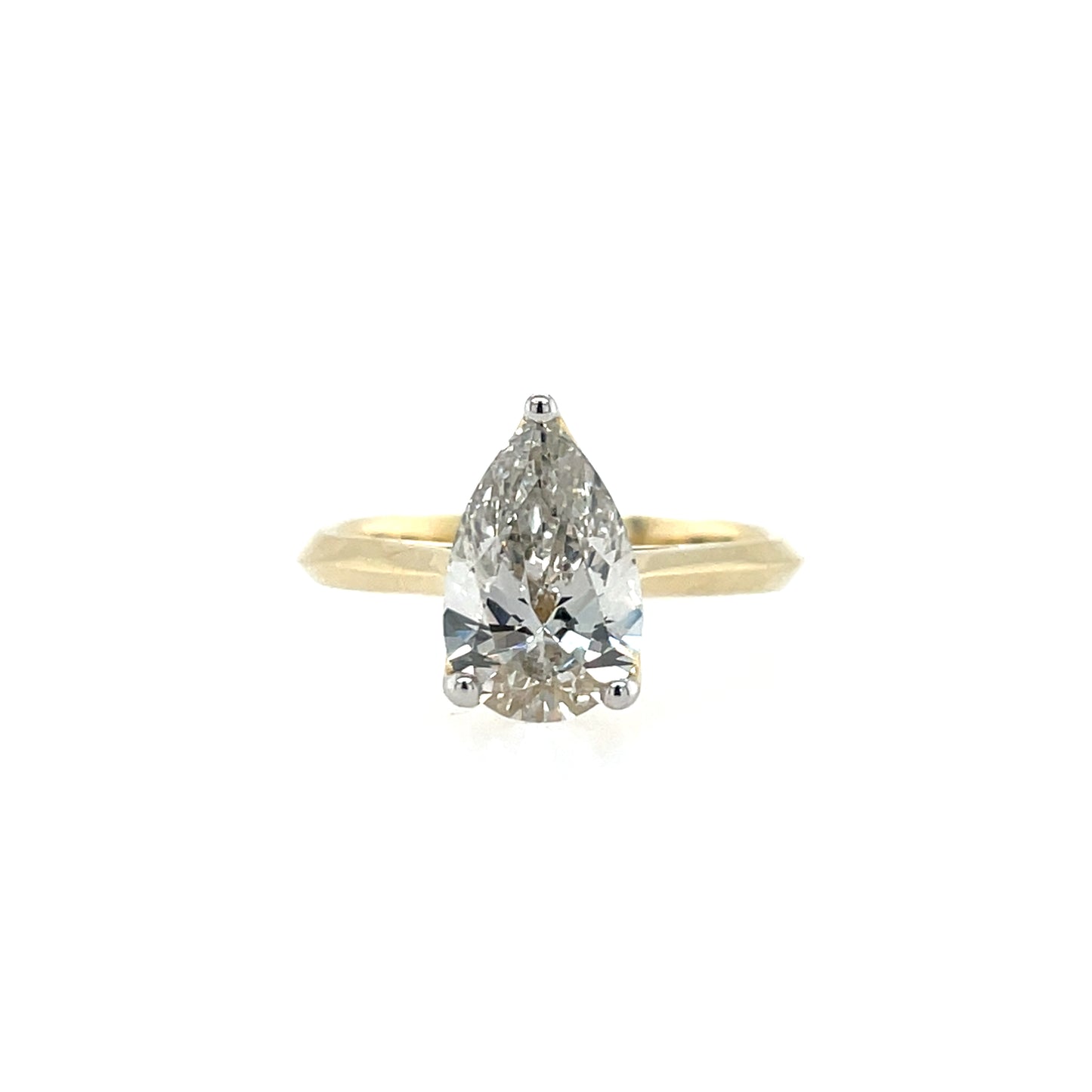 9ct Yellow Gold Lab Grown 2.01ct Pear Diamond Ring Z239