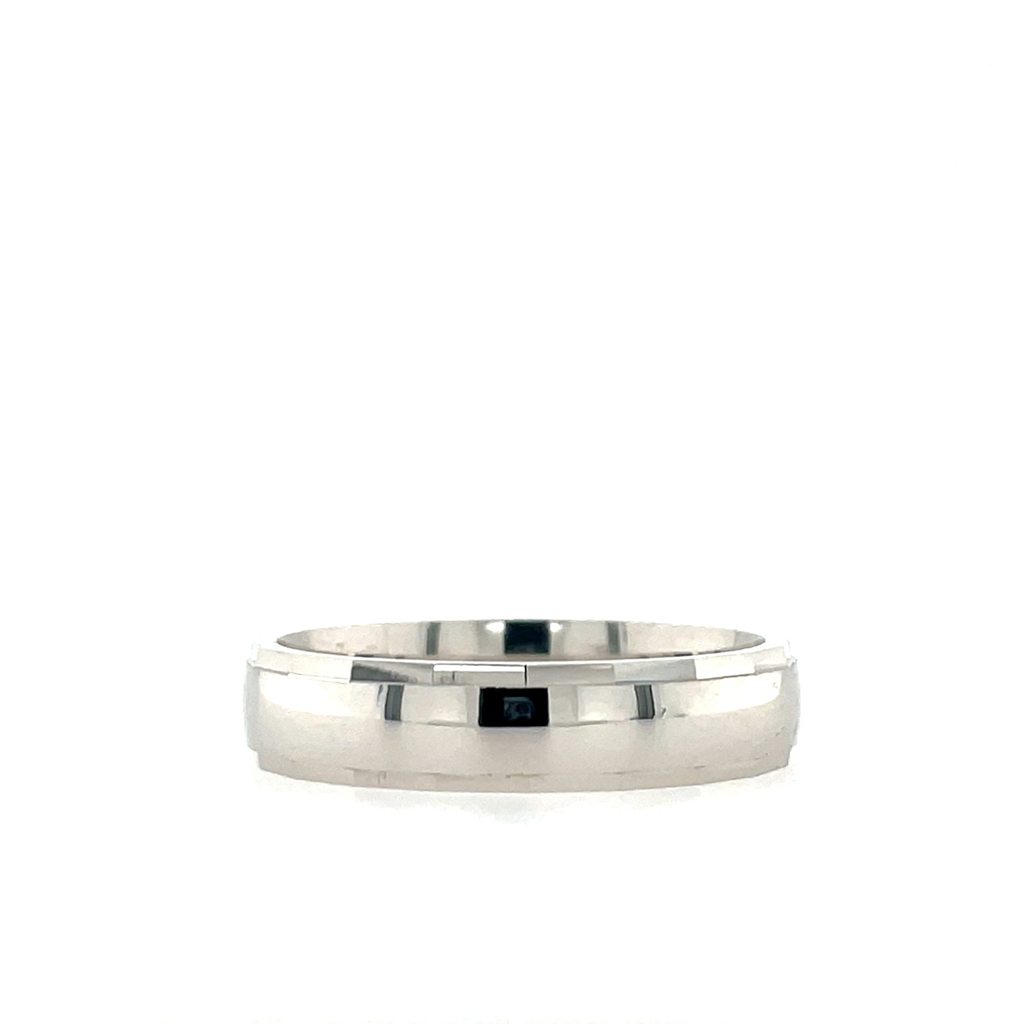 Sterling Silver Mens 5mm Court Wedding Ring Diamond-cut SR48