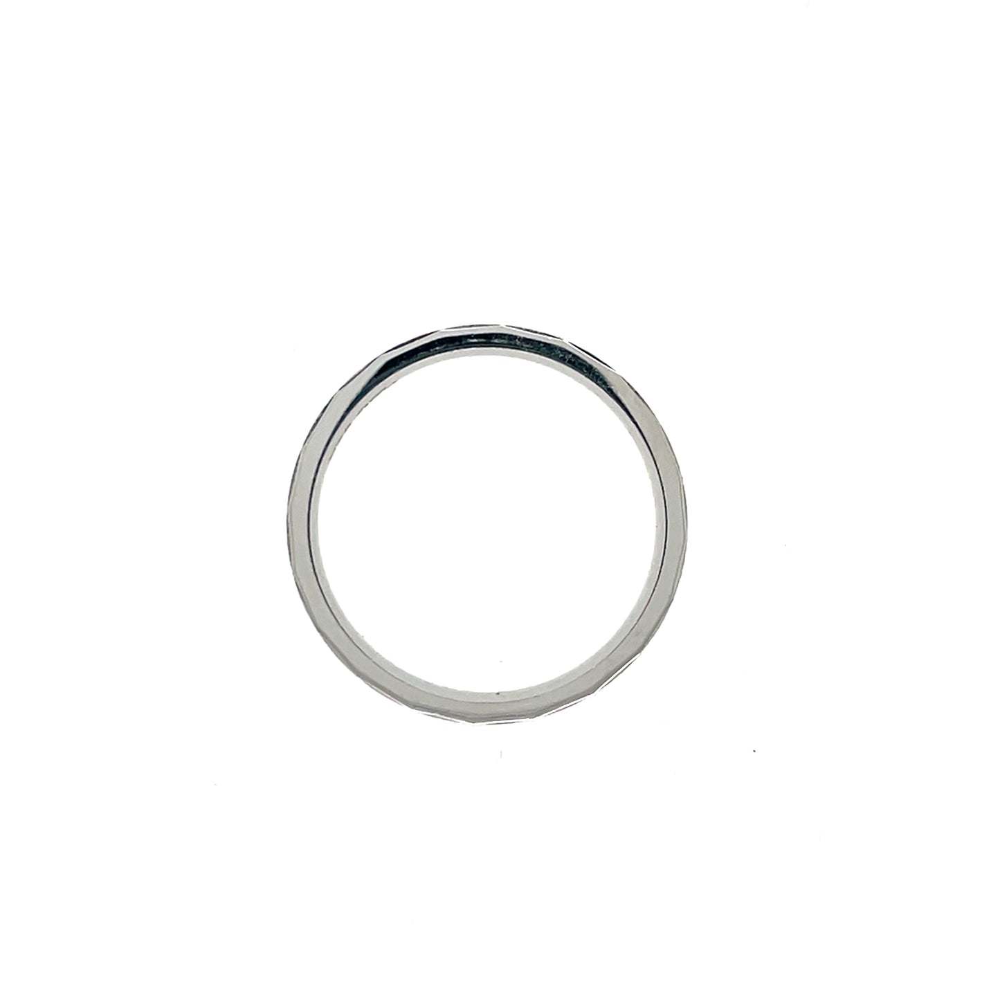 Sterling Silver Mens 5mm Flat Wedding Ring Diamond-cut SR49