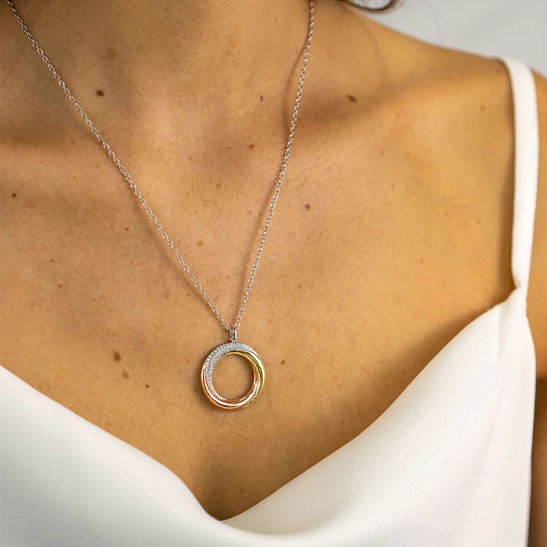 Sterling Silver MODERN TRIO NECKLACE BLENDED ST2127