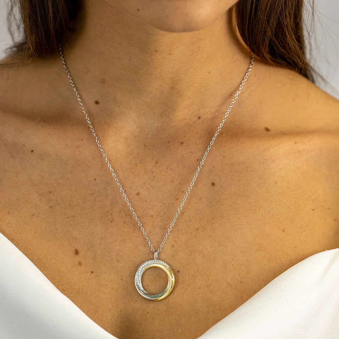 Sterling Silver MODERN TRIO NECKLACE BLENDED ST2128