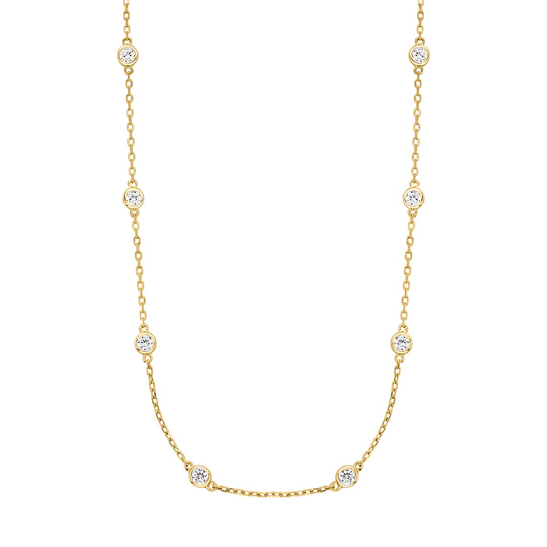Sterling Silver Gold Plated CZ Tiny Gems Necklace ST2182
