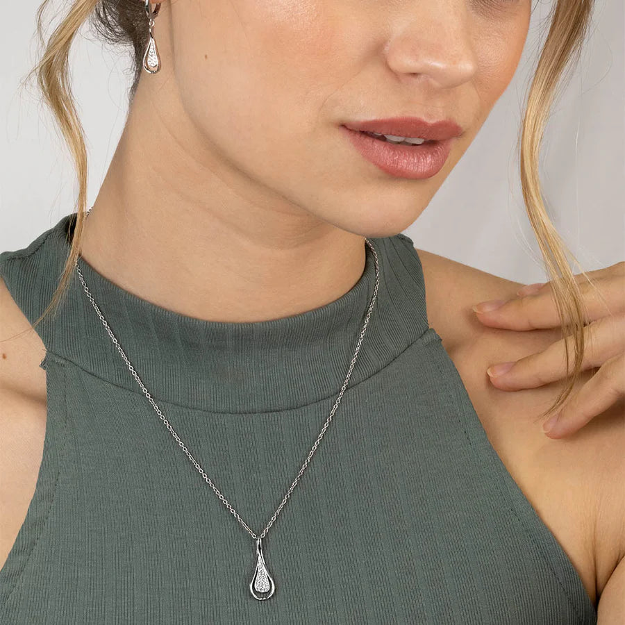 Silver Drop style necklace Yamila ST2259