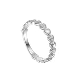 Silver Double Happiness Ring Affection Zirconia ST2312