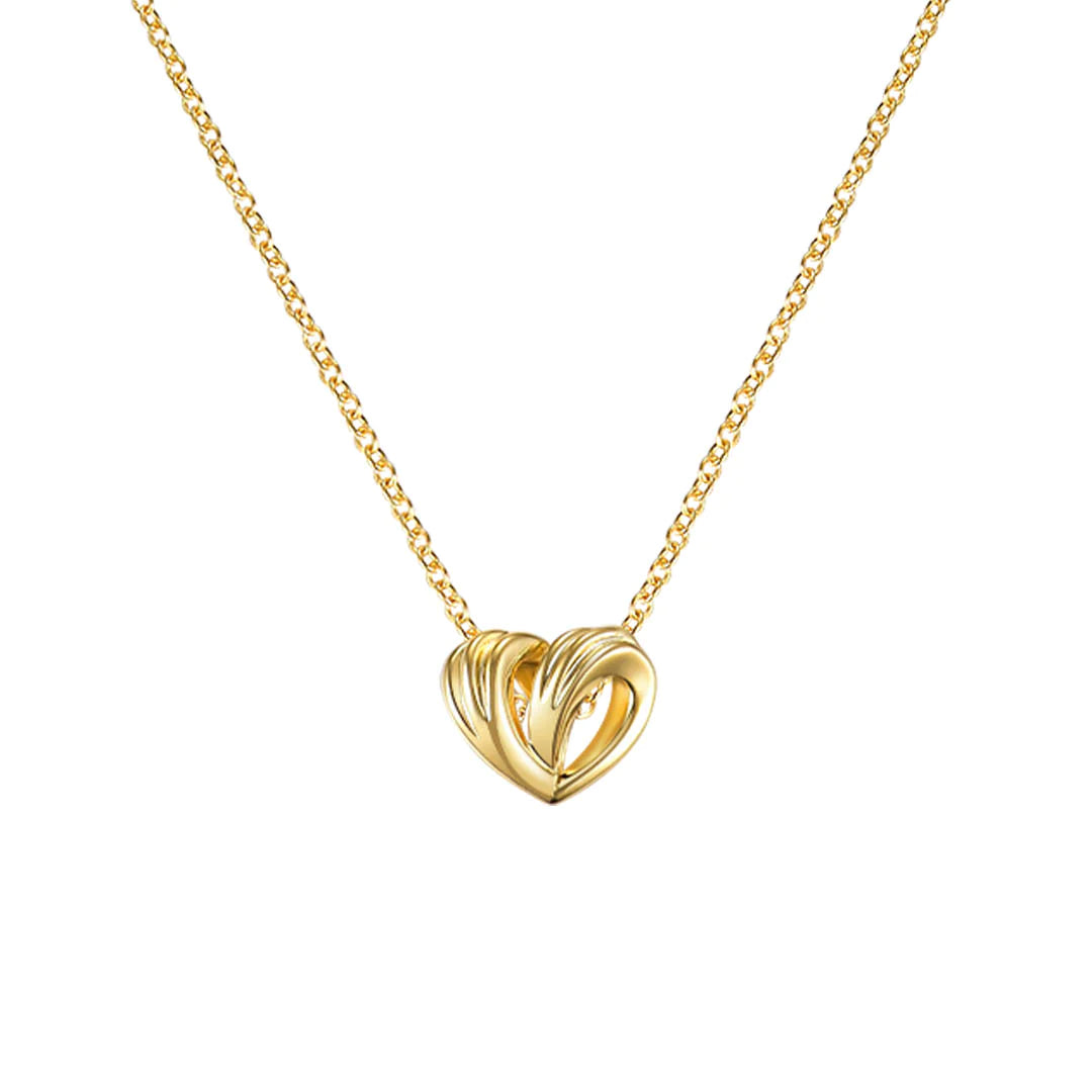 Sterling Silver Gold Plated Pure Love Necklace ST2349