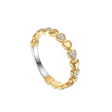 Silver Gold Plated Double Happiness Ring Affection Zirconia ST2376