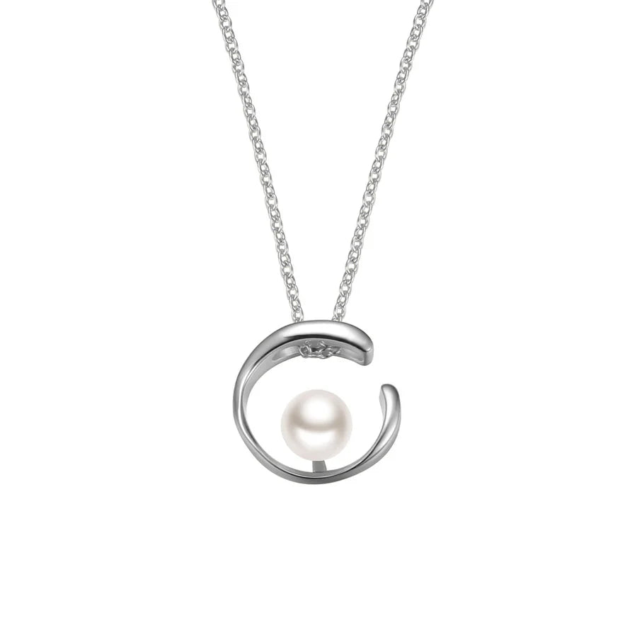 Silver Baroque Flair Pearl Necklace ST2459