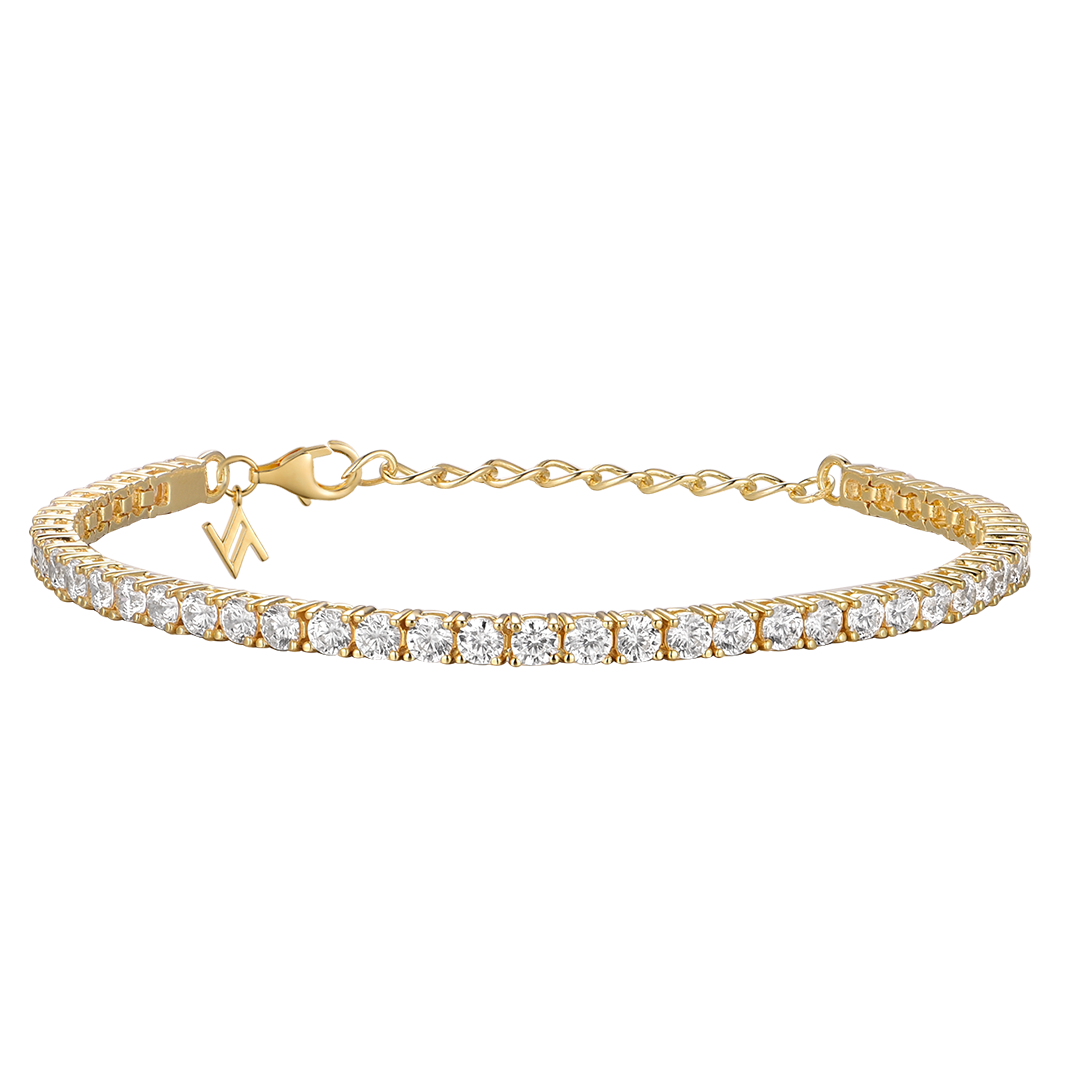 Silver Gold-plated 3mm Tennis Bracelet ST2507