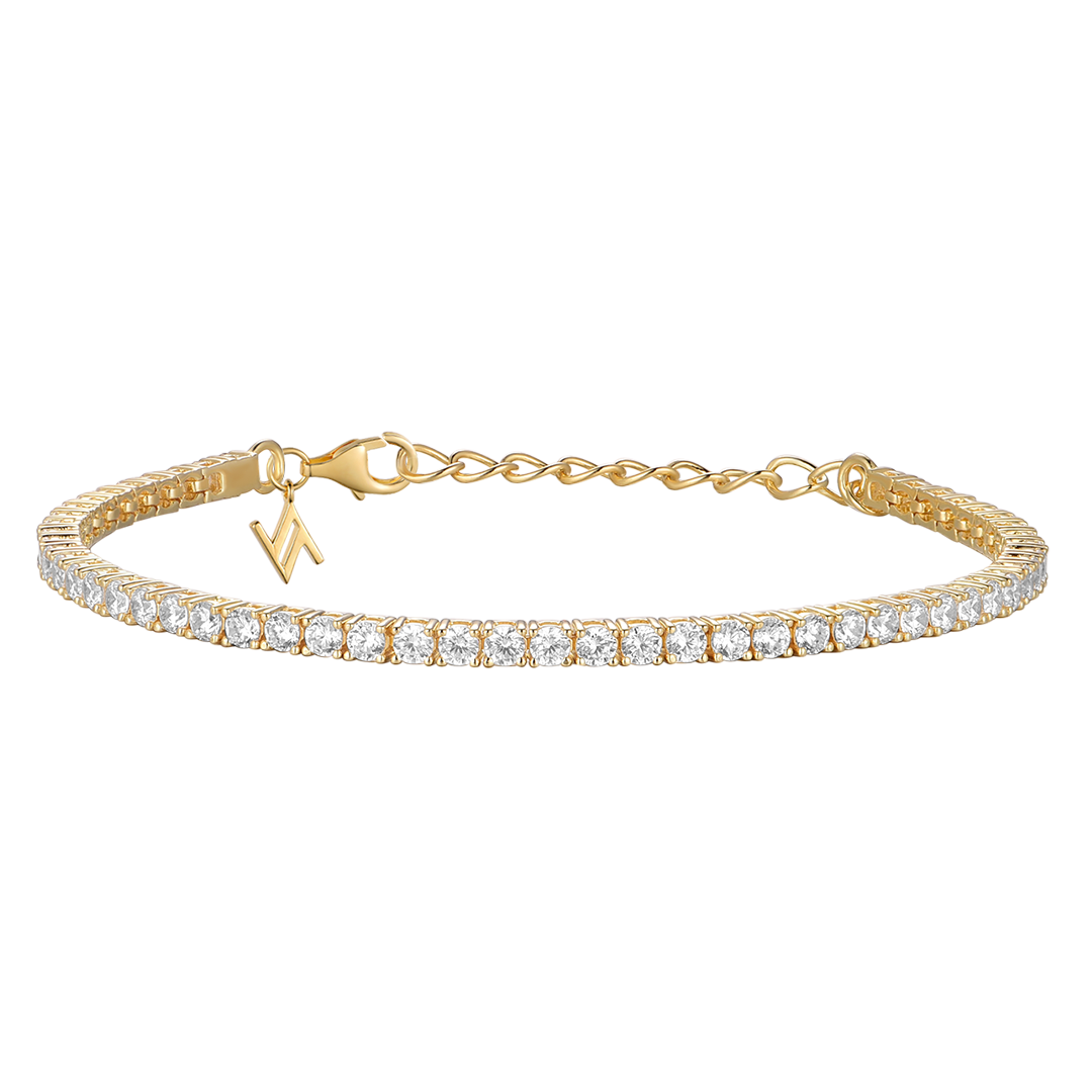 Silver Gold-plated 2.5mm Tennis Bracelet ST2508