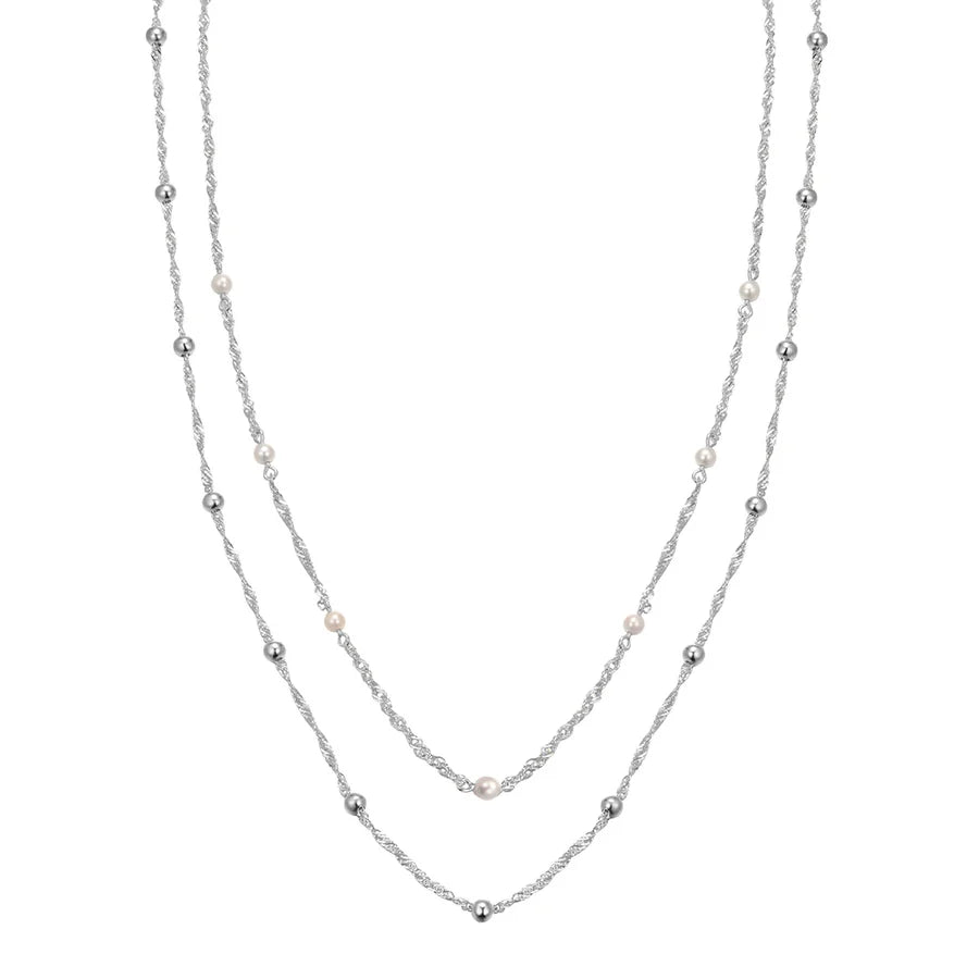 Sterling Silver CZ Baroque Flair Necklace Marjorie ST2516