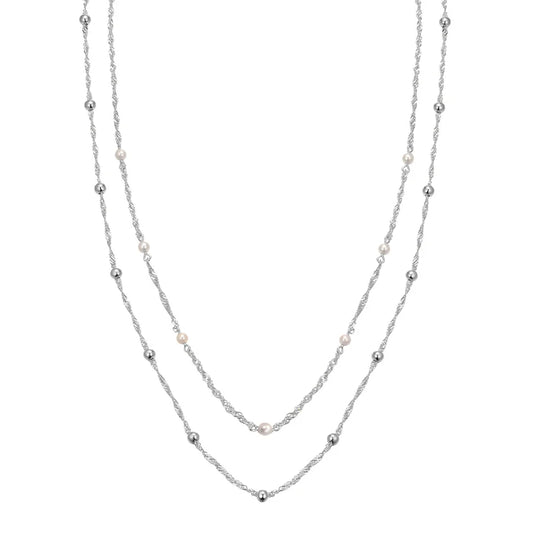 Sterling Silver CZ Baroque Flair Necklace Marjorie ST2516