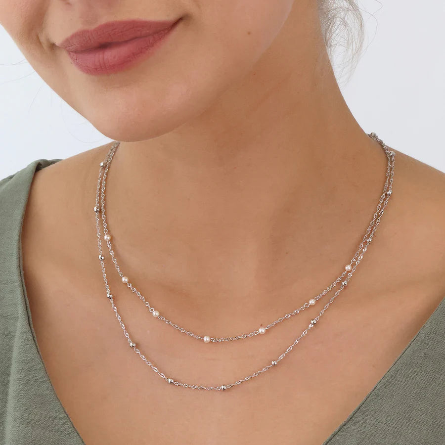 Sterling Silver CZ Baroque Flair Necklace Marjorie ST2516