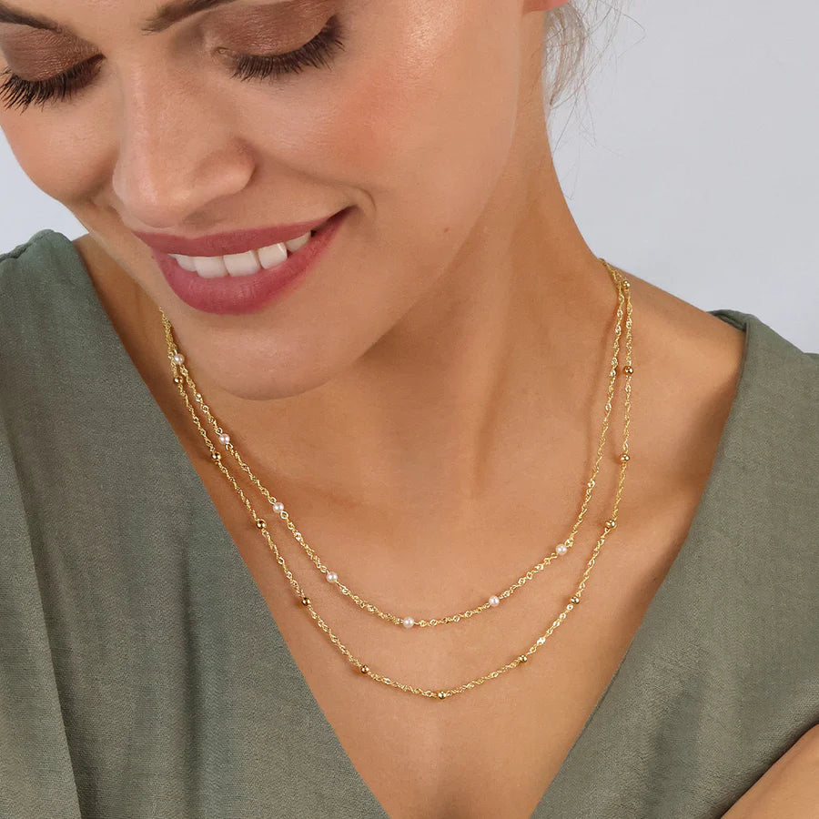 Silver Gold-plated CZ Baroque Flair Necklace Marjorie ST2518