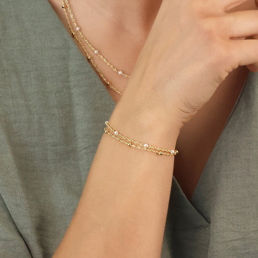 Silver Gold-plated Baroque Flair Bracelet Marjorie ST2519